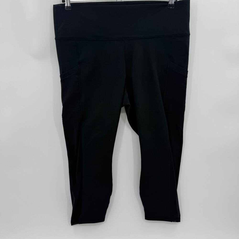 New FABLETICS Powerhold Mila High Waist Pocket Capri Size 2X Black Gym Leggings